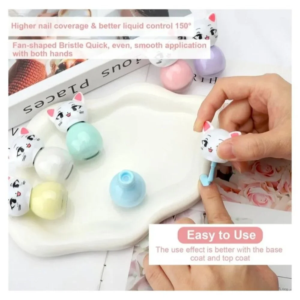 2 Pkg Bundle Non-Toxic Peel-Off Water-Based Nail Polish Set Kids & Women